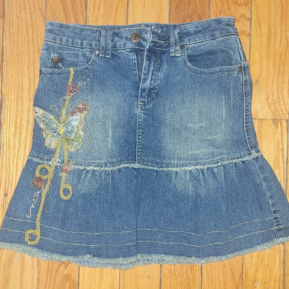 JouJou 2000's Embroidered Skirt With Butterfly - Size 16